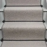Aspen Herringbone Wool Stair Runner on a staircase.