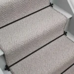 Aspen Herringbone Wool Stair Runner on stairs.