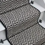 Atlantic Herringbone Orca Stair Runner on stairs.