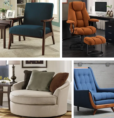 College of four custom chairs