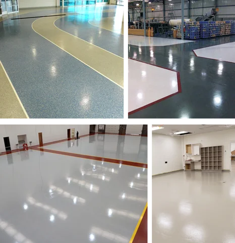 Four commercial epoxy flooring installations