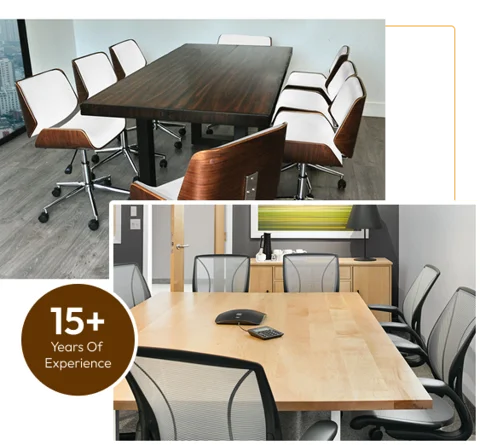 Office Armchairs and L shape office table