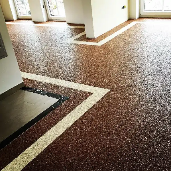 Two-tone stone carpet in a commercial space