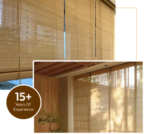 natural light brown woven bamboo blinds with a 15+ Years of Experience