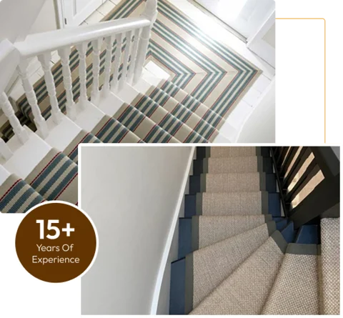 staircases featuring different styles of stair runners