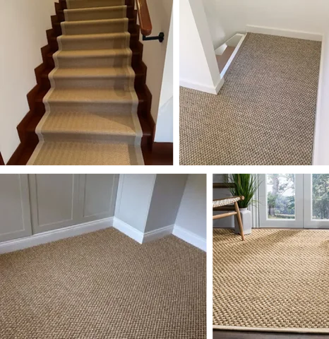 views of natural colored sisal carpet