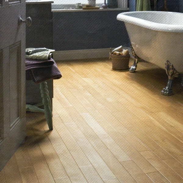 vinyl plank flooring in modern bathroom