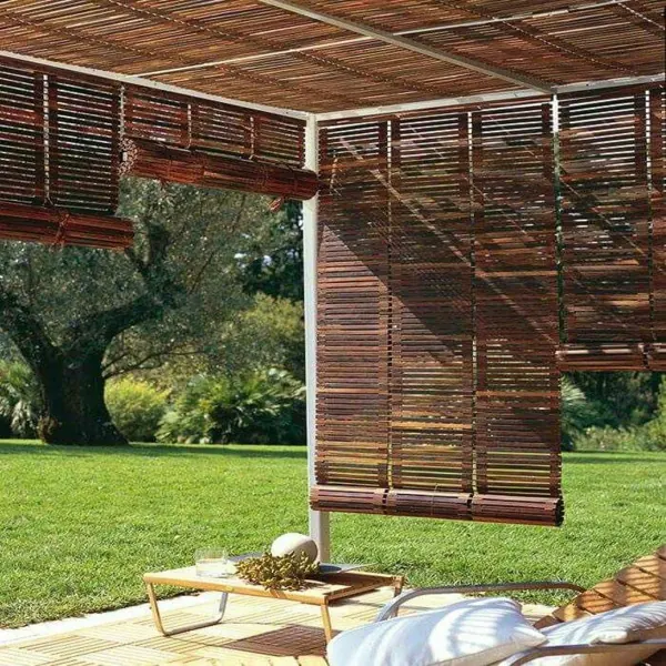 Bamboo blinds installed in Pergolas