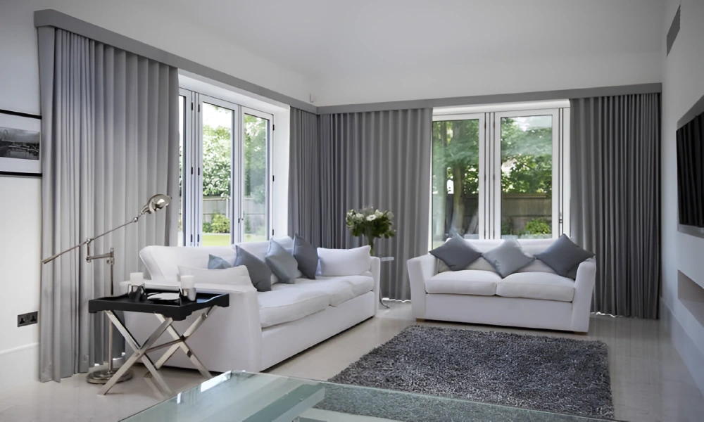 White Walls With Grey Curtains